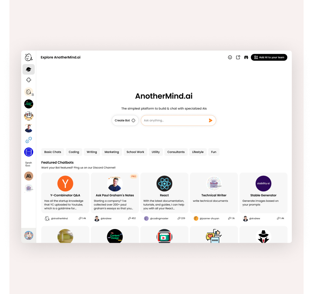 AnotherMind AI ChatBot Platform